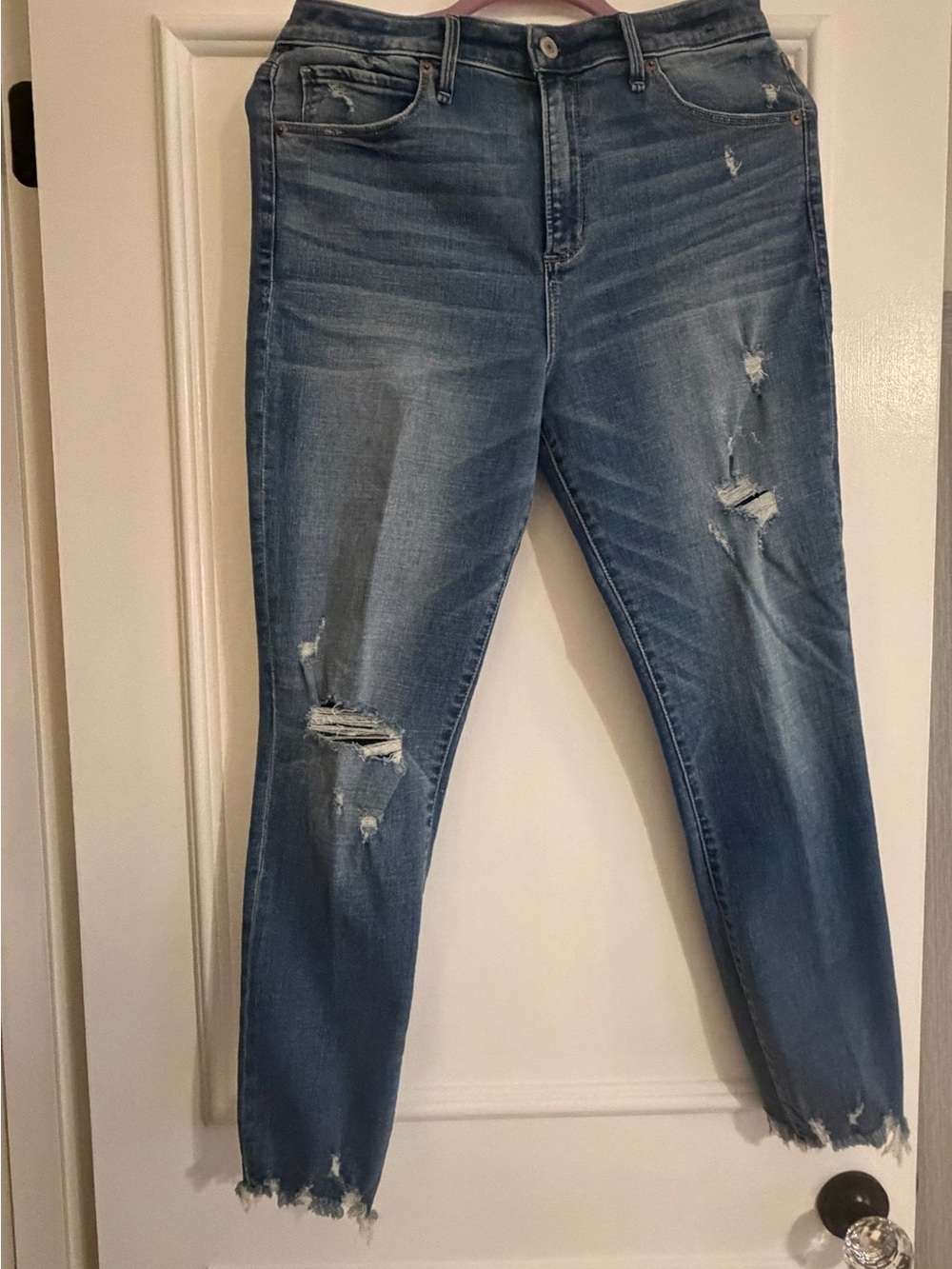 Abercrombie & Fitch Ripped Light Blue Skinny Jeans
